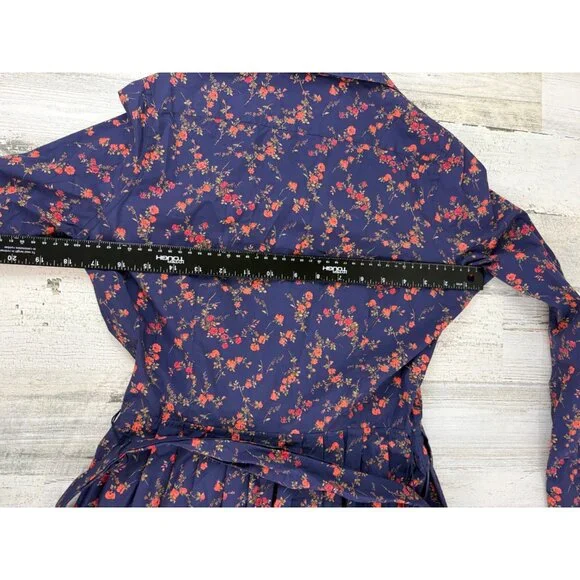 Ann Mashburn Sz XS Classic Shirtwaist Dress Liberty London Elizabeth Navy Floral - Picture 15 of 16